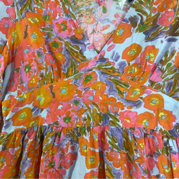 MITTOSHOP NWT Floral Print Long Sleeve Peplum Top. Size Medium - Picture 8 of 11